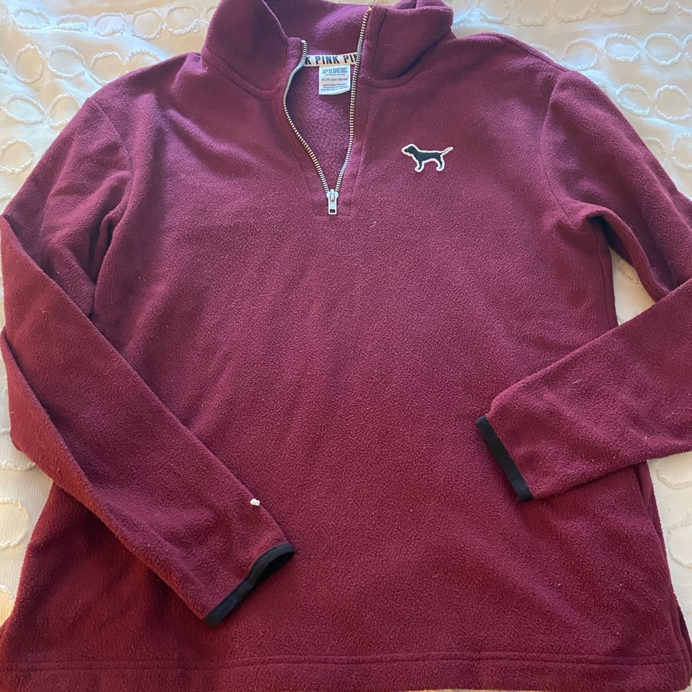 PINK fleece half zip